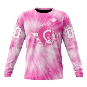 Personalized NHL Ottawa Senators Special Pink Tie-Dye Unisex Sweatshirt SWS3050