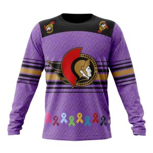 Personalized NHL Ottawa Senators Specialized Design Fights Cancer Unisex Sweatshirt SWS3057
