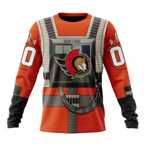 Personalized NHL Ottawa Senators Star Wars Rebel Pilot Design Unisex Sweatshirt SWS3072