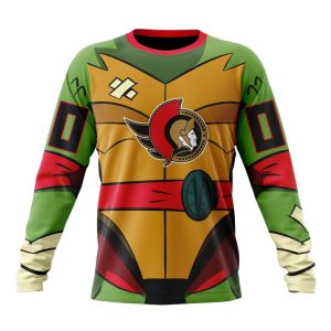 Personalized NHL Ottawa Senators Teenage Mutant Ninja Turtles Design Unisex Sweatshirt SWS3073