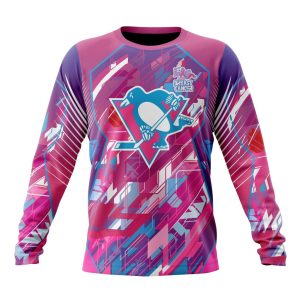 Personalized NHL Pittsburgh Penguins I Pink I Can! Fearless Again Breast Cancer Unisex Sweatshirt SWS3145
