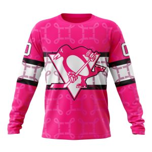 Personalized NHL Pittsburgh Penguins I Pink I Can! In October We Wear Pink Breast Cancer Unisex Sweatshirt SWS3146