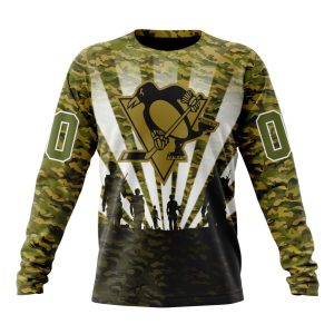 Personalized NHL Pittsburgh Penguins Military Camo Kits For Veterans Day And Rememberance Day Unisex Sweatshirt SWS3148