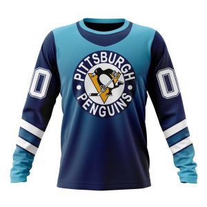 Personalized NHL Pittsburgh Penguins Special Retro Gradient Design Unisex Sweatshirt SWS3168