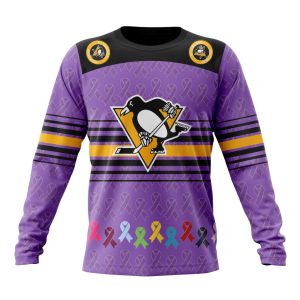 Personalized NHL Pittsburgh Penguins Specialized Design Fights Cancer Unisex Sweatshirt SWS3174