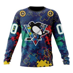 Personalized NHL Pittsburgh Penguins Specialized Fearless Against Autism Unisex Sweatshirt SWS3179