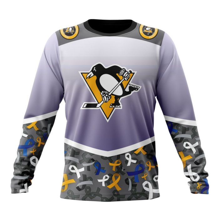 Personalized NHL Pittsburgh Penguins Specialized Sport Fights Again All Cancer Unisex Sweatshirt SWS3187
