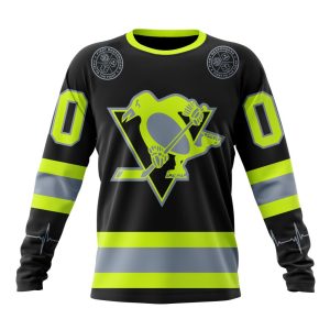 Personalized NHL Pittsburgh Penguins Specialized Unisex Kits With FireFighter Uniforms Color Unisex Sweatshirt SWS3188