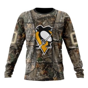 Personalized NHL Pittsburgh Penguins Vest Kits With Realtree Camo Unisex Sweatshirt SWS3192