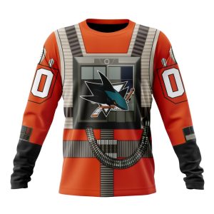 Personalized NHL San Jose Sharks Star Wars Rebel Pilot Design Unisex Sweatshirt SWS3251