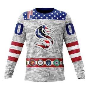 Personalized NHL Seattle Kraken Armed Forces Appreciation Unisex Sweatshirt SWS3261