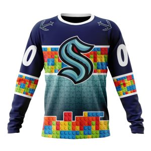 Personalized NHL Seattle Kraken Autism Awareness Design Unisex Sweatshirt SWS3262