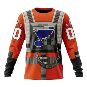 Personalized NHL St. Louis Blues Star Wars Rebel Pilot Design Unisex Sweatshirt SWS3372