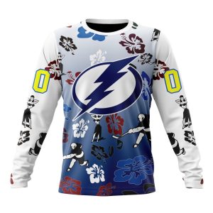 Personalized NHL Tampa Bay Lightning Hawaiian Style Design For Fans Unisex Sweatshirt SWS3386