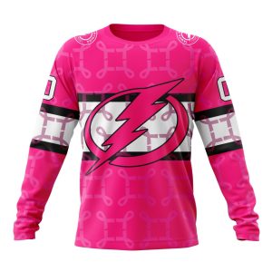 Personalized NHL Tampa Bay Lightning I Pink I Can! In October We Wear Pink Breast Cancer Unisex Sweatshirt SWS3388