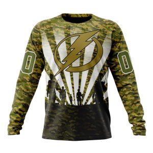 Personalized NHL Tampa Bay Lightning Military Camo Kits For Veterans Day And Rememberance Day Unisex Sweatshirt SWS3390