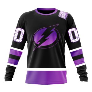 Personalized NHL Tampa Bay Lightning Special Black Hockey Fights Cancer Unisex Sweatshirt SWS3393