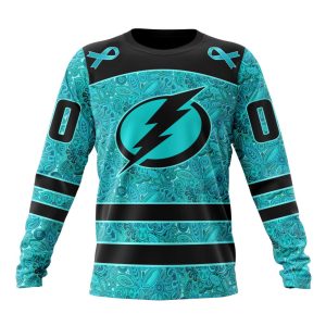 Personalized NHL Tampa Bay Lightning Special Design Fight Ovarian Cancer Unisex Sweatshirt SWS3399