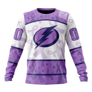 Personalized NHL Tampa Bay Lightning Special Lavender Hockey Fights Cancer Unisex Sweatshirt SWS3403
