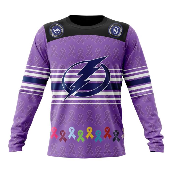Personalized NHL Tampa Bay Lightning Specialized Design Fights Cancer Unisex Sweatshirt SWS3415