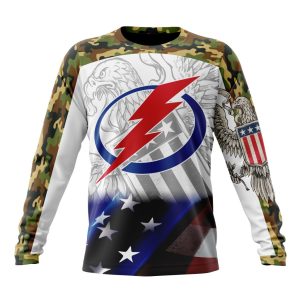 Personalized NHL Tampa Bay Lightning Specialized Design With Our America Eagle Flag Unisex Sweatshirt SWS3417