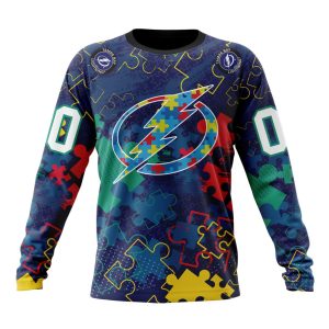 Personalized NHL Tampa Bay Lightning Specialized Fearless Against Autism Unisex Sweatshirt SWS3420