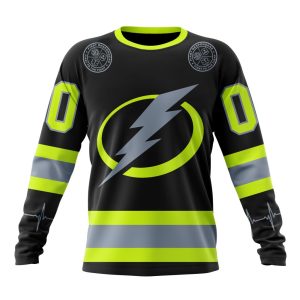 Personalized NHL Tampa Bay Lightning Specialized Unisex Kits With FireFighter Uniforms Color Unisex Sweatshirt SWS3429