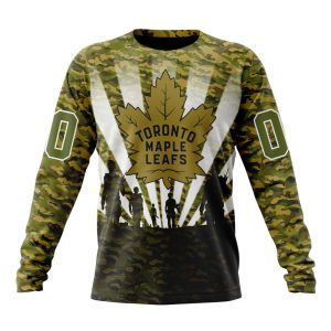 Personalized NHL Toronto Maple Leafs Military Camo Kits For Veterans Day And Rememberance Day Unisex Sweatshirt SWS3449