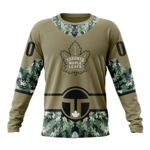 Personalized NHL Toronto Maple Leafs Military Camo With City Or State Flag Unisex Sweatshirt SWS3450
