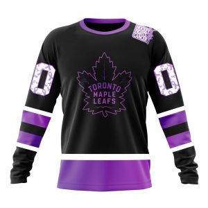 Personalized NHL Toronto Maple Leafs Special Black Hockey Fights Cancer Unisex Sweatshirt SWS3452