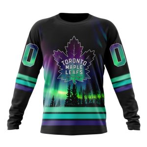 Personalized NHL Toronto Maple Leafs Special Design With Northern Lights Unisex Sweatshirt SWS3461