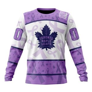 Personalized NHL Toronto Maple Leafs Special Lavender Hockey Fights Cancer Unisex Sweatshirt SWS3463