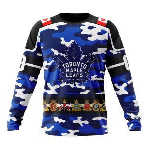 Personalized NHL Toronto Maple Leafs With Camo Team Color And Military Force Logo Unisex Sweatshirt SWS3494