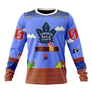 Personalized NHL Toronto Maple Leafs With Super Mario Game Design Unisex Sweatshirt SWS3496