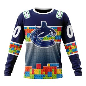 Personalized NHL Vancouver Canucks Autism Awareness Design Unisex Sweatshirt SWS3499