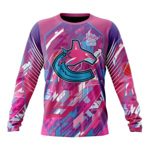 Personalized NHL Vancouver Canucks I Pink I Can! Fearless Again Breast Cancer Unisex Sweatshirt SWS3503