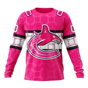 Personalized NHL Vancouver Canucks I Pink I Can! In October We Wear Pink Breast Cancer Unisex Sweatshirt SWS3504
