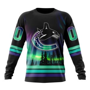 Personalized NHL Vancouver Canucks Special Design With Northern Lights Unisex Sweatshirt SWS3518
