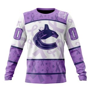Personalized NHL Vancouver Canucks Special Lavender Hockey Fights Cancer Unisex Sweatshirt SWS3520