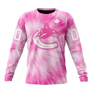 Personalized NHL Vancouver Canucks Special Pink Tie-Dye Unisex Sweatshirt SWS3525