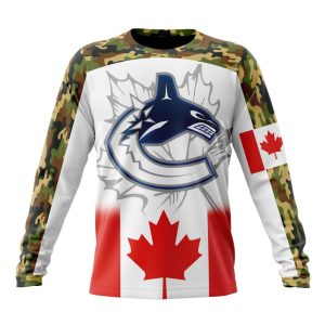 Personalized NHL Vancouver Canucks Specialized Design With Our Canada Flag Unisex Sweatshirt SWS3535