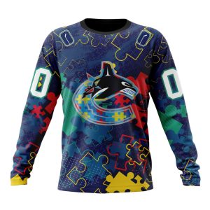 Personalized NHL Vancouver Canucks Specialized Fearless Against Autism Unisex Sweatshirt SWS3538