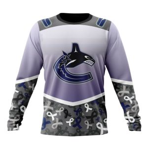 Personalized NHL Vancouver Canucks Specialized Sport Fights Again All Cancer Unisex Sweatshirt SWS3546