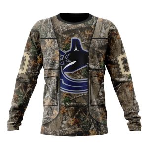 Personalized NHL Vancouver Canucks Vest Kits With Realtree Camo Unisex Sweatshirt SWS3551