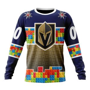 Personalized NHL Vegas Golden Knights Autism Awareness Design Unisex Sweatshirt SWS3559