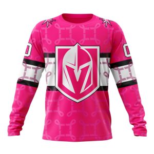 Personalized NHL Vegas Golden Knights I Pink I Can! In October We Wear Pink Breast Cancer Unisex Sweatshirt SWS3565