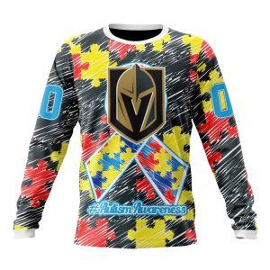 Personalized NHL Vegas Golden Knights Special Autism Awareness Month Unisex Sweatshirt SWS3569