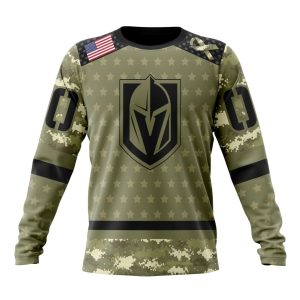 Personalized NHL Vegas Golden Knights Special Camo Military Appreciation Unisex Sweatshirt SWS3572