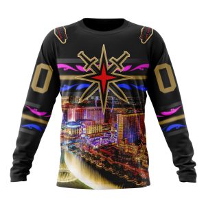 Personalized NHL Vegas Golden Knights Special Design With Las Vegas Strip Unisex Sweatshirt SWS3578