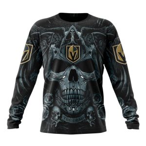 Personalized NHL Vegas Golden Knights Special Design With Skull Art Unisex Sweatshirt SWS3580